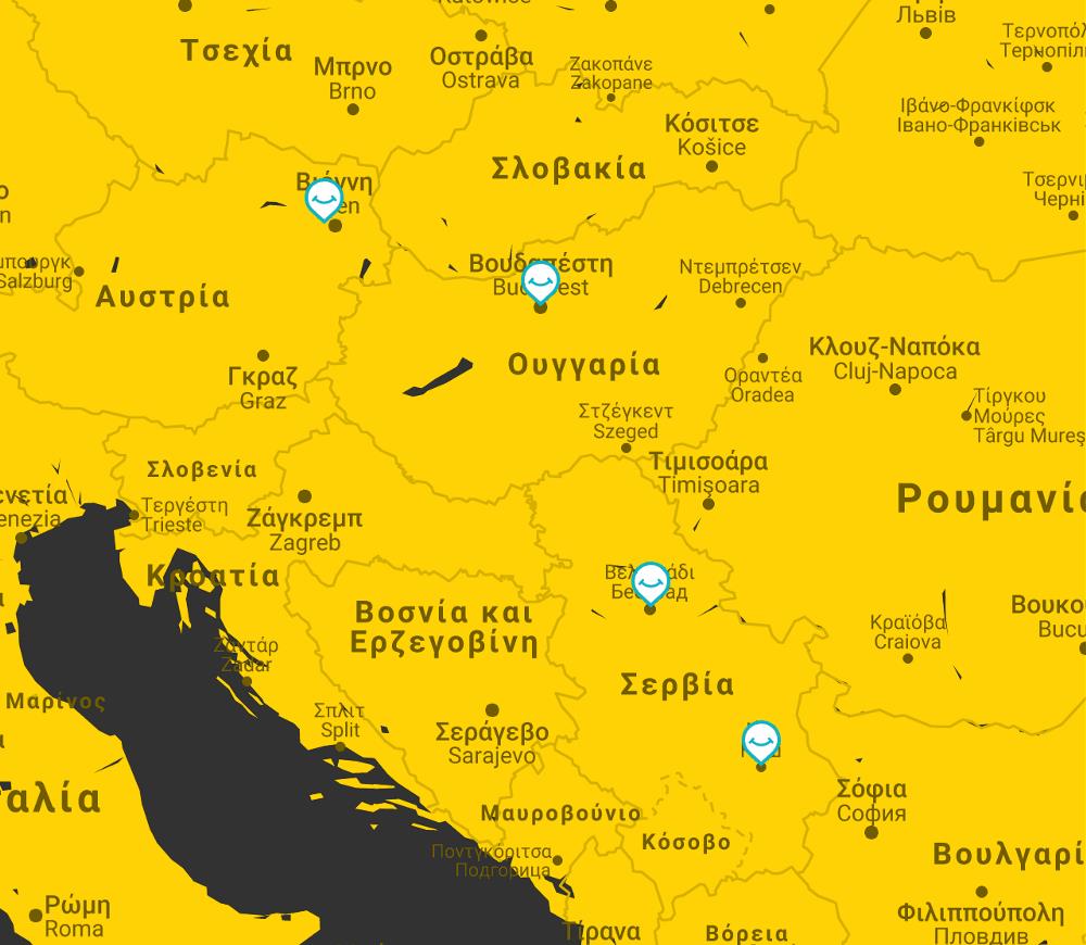 map budapest vienna belgrade 