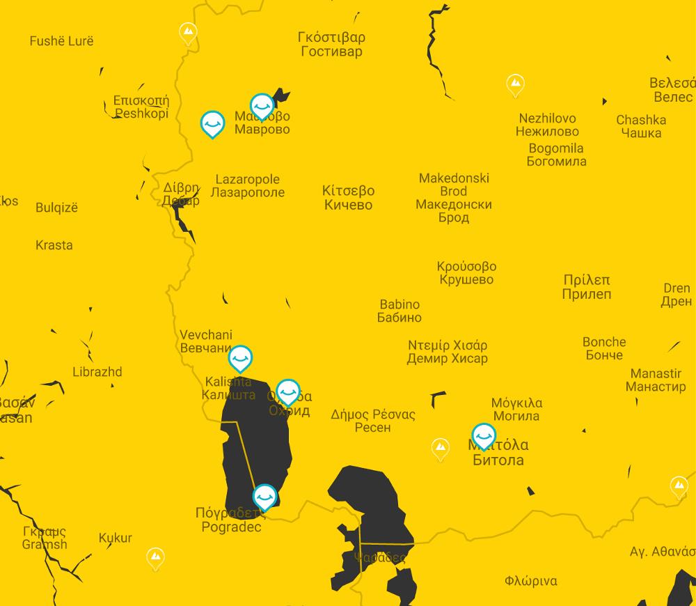 map lake ohrida